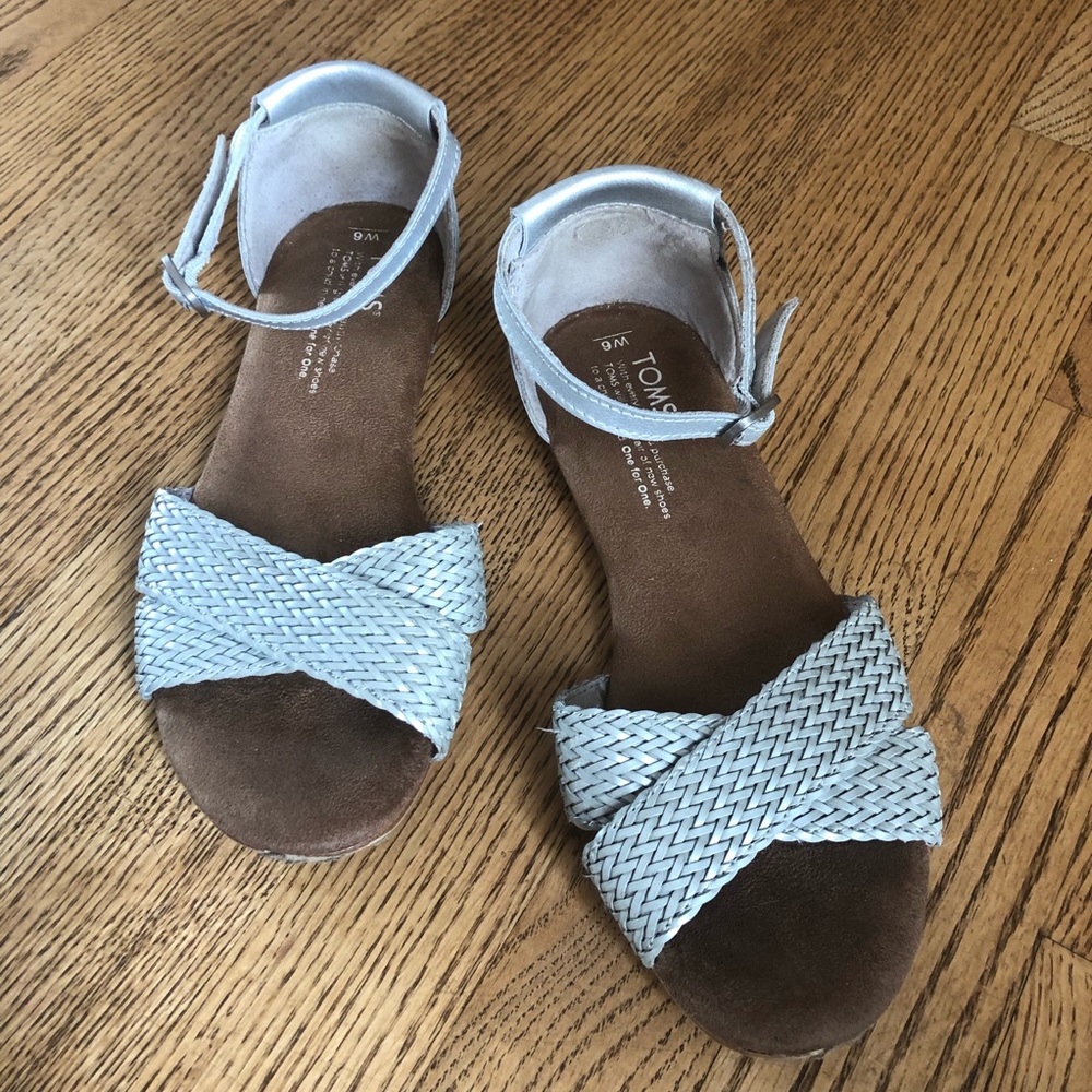 Toms Correa Sandal Silver Woven